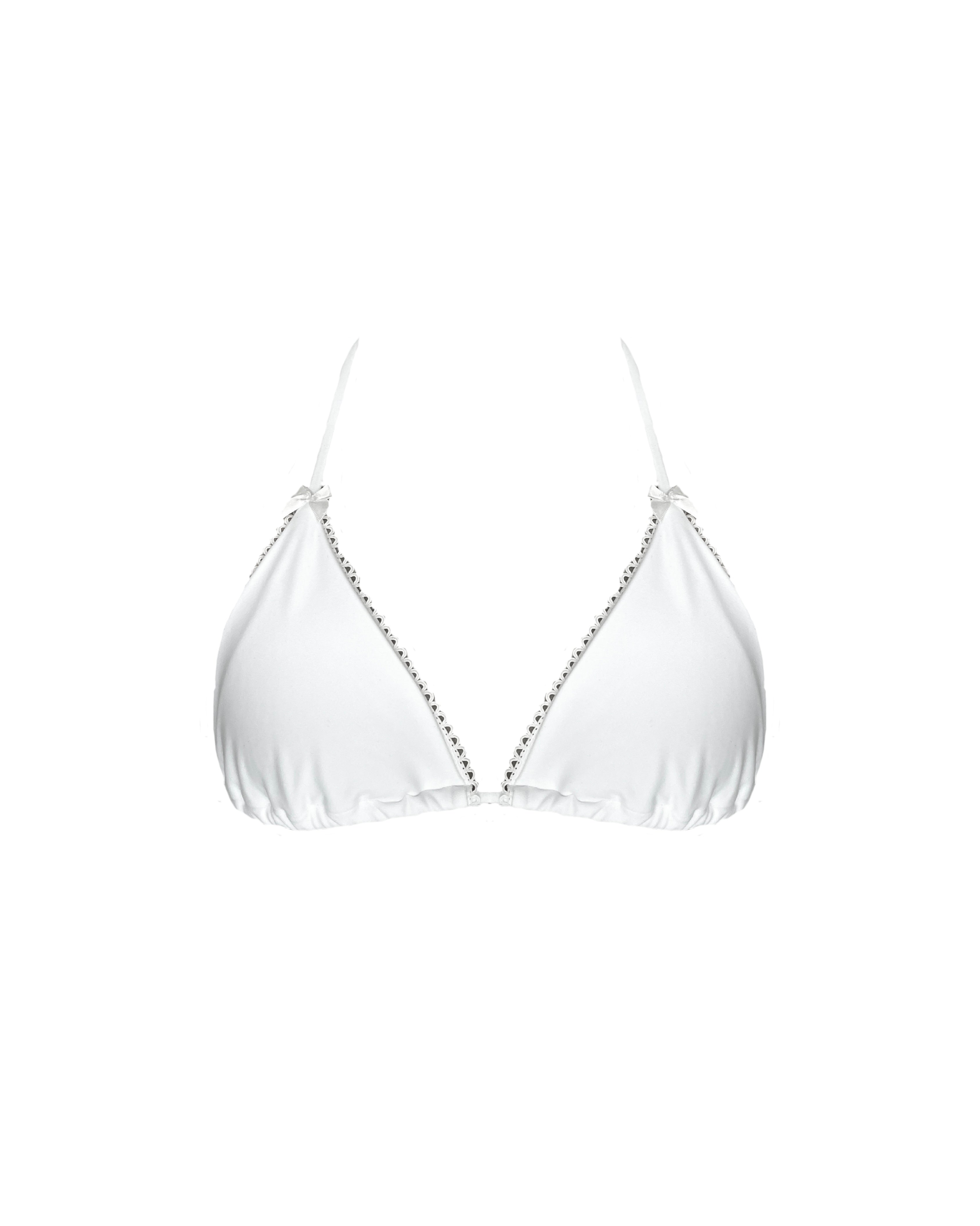 aada olive white bow top bikini